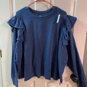 Red and blue old navy sweatshirts